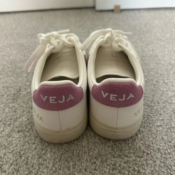 Veja Women's Cream and Pink/Purple Campos Sneakers - Picture 3 of 4